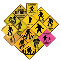 Vintage Bigfoot Hunter waarschuwingsbord metalen plaat nieuwigheid Sasquatch onderzoekgebied wanddecoratie voor outdoor tuin kampeerliefhebbers