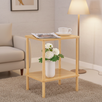 Ensemble de tables de chevet doubles modernes et élégantes en bois, multifonctionnelles, pour chambre et salon
