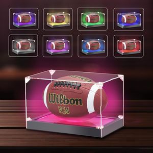 調節可能な<span class=keywords><strong>LED</strong></span>ライト付きのアクリル製サッカーディスプレイケースクリア野球ホルダーLuciteサッカー記念品集合箱 - Product Image 2