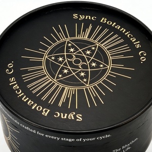 Black <b>Large</b> Round Tube Luxurious Packaging Degradable Materials Eco-friendly Sleeve Tube with Cardboard Dividers Inside - Product Image 4