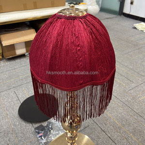 SMOOTH Wedding Events Reception Decor LED <b>Lamp</b> <b>Gold</b> Metal <b>Table</b> Centerpiece with Tassel Shade - Product Image 3
