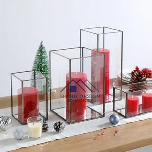 Lanterne avec poignée pour décorations de salon prix de gros lanterne en métal et en verre accessoires de décoration de table bougie en verre - Product Image 4