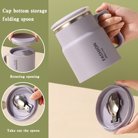 Tasse à thé YUEDISI personnalisée 600 ml, grande capacité, isotherme, en acier inoxydable 304, avec cuillère et paille
