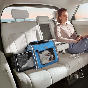 Sac de transport <span class=keywords><strong>pliable</strong></span> à parois souples avec <span class=keywords><strong>4</strong></span> portes ouvrables et fenêtres en maille pour vélo, sac à dos pour animaux de compagnie, chat, chien - Product Image 3