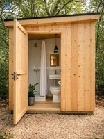 Toilettes publiques modulaires en acier léger imperméables sur mesure, cabine de toilettes préfabriquée extérieure, lavabo, douche, assemblage rapide, moderne