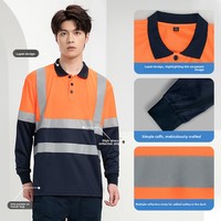 Polo de travail unisexe à manches longues, séchage rapide, avec bandes réfléchissantes, léger, respirant, en polyester, impression numérique