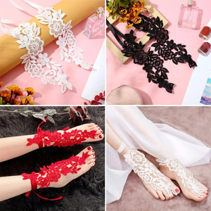 Decoraciones para fiestas, lencería, calcetines de encaje con cordones y diseño calado, accesorios de ropa interior para mujer, cubrepiés ajustado de encaje tentador - Product Image 2