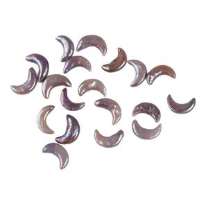 Wholesale Natural Freshwater Pink <b>Pearls</b> Purple Moon Shaped <b>Loose</b> Particles for DIY Necklace Jewelry - Product Image 5