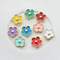 Fleur émail breloques Mini fleur breloques pendentifs pour colliers bracelets et fabrication de bijoux