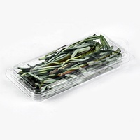 Boîte d'emballage en plastique PET transparent jetable de 0,5 oz pour herbes fraîches, avec crochet, très vendue