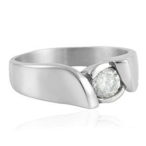 <b>Diamond</b> <b>Ring</b> Women's Round Brilliant Cut Steel Color Wedding Geometric Design 21079 - Product Image 1