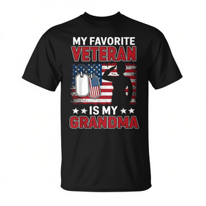 Mon t-shirt préféré du Jour des Vétérans avec drapeau américain « Mon grand-mère est mon vétéran » - Product Image 2