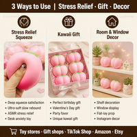 Jouets Mochi Squishy Southpeak, Jouets Anti-Stress Squishy Factory, Jouets à Presser Pêche, Jouets Squishy à Remontée Lente, Cadeau Kawaii pour Soulager le Stress