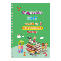 Cahiers d'écriture réutilisables allemands à spirale avec rainures, modèle de conception, cahier d'exercices magique pour enfants - Cadeau
