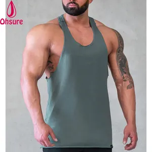 Mens Tank Top Fitness Singlets Fashion Vest Muscle Undershirt Casual Force Stringer T-back Workout Cotton Crew Neck Knitted