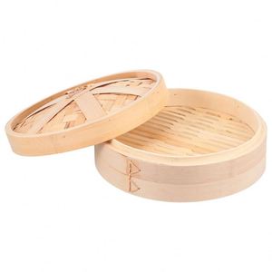Cuiseur vapeur à poignée métallique, logo personnalisé, kit de cuisson, cuiseur à dim sum en papier et en bois, armoire à pains vapeur, cuiseur à couscous, appareil à 2 niveaux 3-en-1 - Product Image 2
