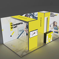 Stand d'exposition modulaire en aluminium avec boîte à lumière en tissu SEG personnalisée, installation facile et comptoir