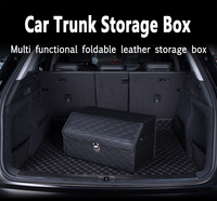 Organisateur de coffre de voiture en cuir PU grande capacité, pliable pour voyage et pique-nique, logo personnalisé OEM ODM, étanche, vente en gros usine