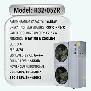 Pompe à chaleur air-eau R32/05ZR/16.8kW EVI, refroidissement, chauffage, eau chaude, WiFi intelligent, 220V 380V CE CB - Product Image 2