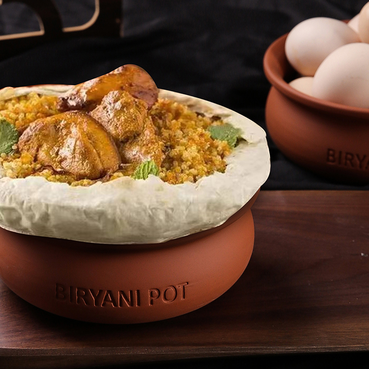 Indian clay terracotta biryani pot glazed ceramic food pot clay pot