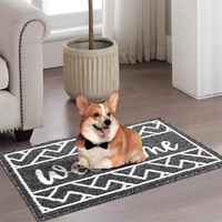 Tapis de bienvenue pour porte d'entrée, absorbant, pour chiens, lavable en machine, antidérapant