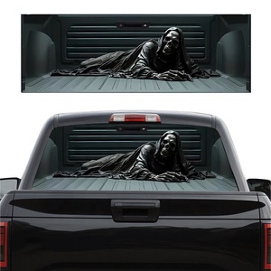 Crâne pistolet camion fenêtre arrière 3D voiture autocollant étanche résistant aux UV extérieur vinyle décalcomanies clair ruban de transfert pour véhicule voiture - Product Image 2