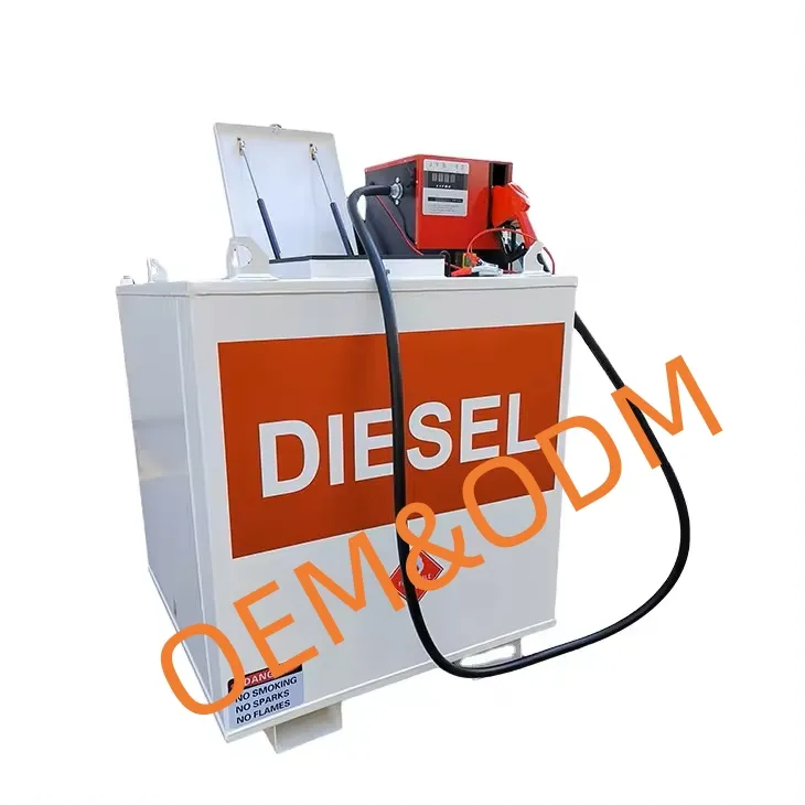 1000l Tot 10000l Verticale Opslagtank Mobiele Benzinestation Kubus Diesel Brandstoftank Met Pomp