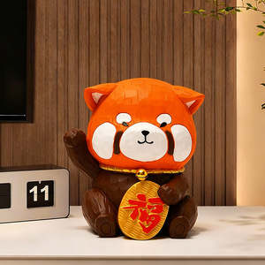 Little Panda Resin Ornament Red Panda Shape Artistic Home Decoration Craft for Living Room Desktop Gift - Product Image 1