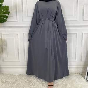 6394# Closed Abaya Muslim Dress Islamic Loose Simple Daily Modest Dresses Pray Clothing - Product Image 3