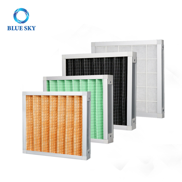 Customized High Efficiency G3 G4 Aluminum Frame Activated Carbon Primary Efficiency Air Filter for HVAC Air Purifier Parts