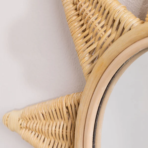 Espejo de pared de ratán hecho a mano para decoración de sala de estar, espejo de mimbre Natural, elegante, Vintage, bohemio, minimalista, acento de pared - Product Image 3