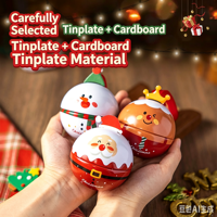 Nouvelle boule ronde en fer pour Noël, petite décoration de sapin, boîte cadeau pour collations, ornement suspendu de Noël