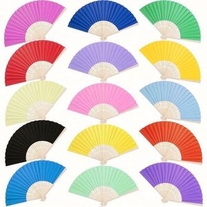Éventail pliant portatif en tissu pour femmes, idéal pour mariage, danse, bricolage, style chinois et japonais, en bambou - Product Image 3