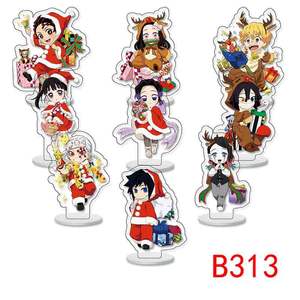 6CM 9 unids/set artesanías de plástico Kamado Nezuko Kanroji Mitsuri Tanjirou Kochou <span class=keywords><strong>Shinobu</strong></span> accesorios figura acrílico Anime soporte placa - Product Image 6