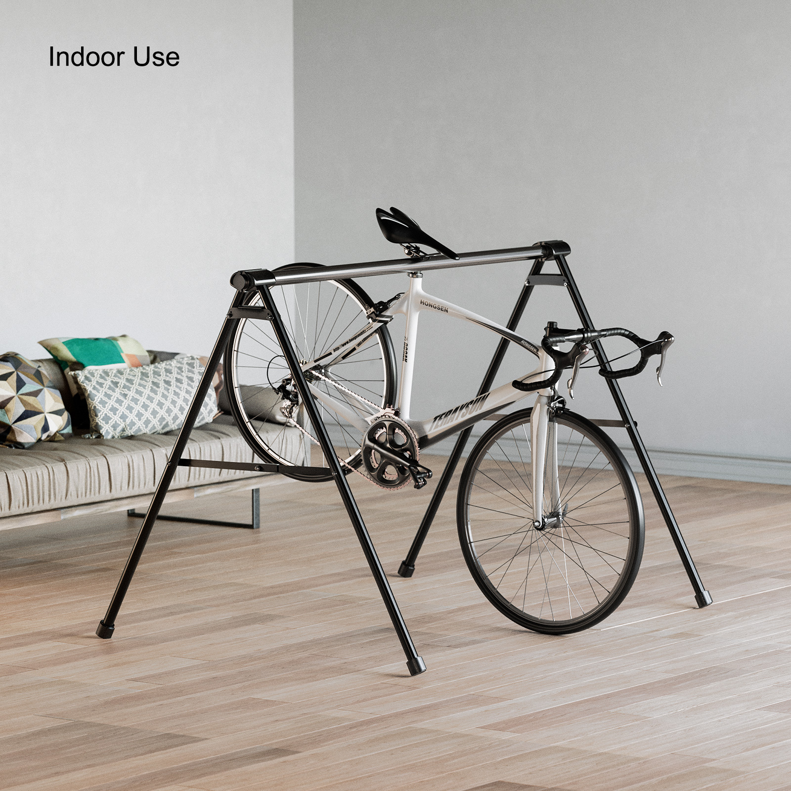 Râtelier à Vélos / Support De Rangement En Acier, Couleur Argent, Neuf