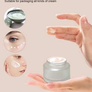 <b>Empty</b> Black Cosmetic Glass <b>Jar</b> 5g 10g 15g 20g 50g 100g 120g Eye Cream Frosted Glass <b>Jar</b> with Bamboo Cap Lid - Product Image 5