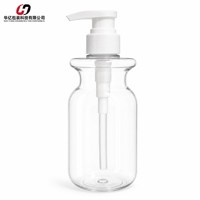 Bouteille à pompe en plastique PET transparente de 500 ml pour shampoing botanique de luxe, gel douche, savon liquide, emballage cosmétique