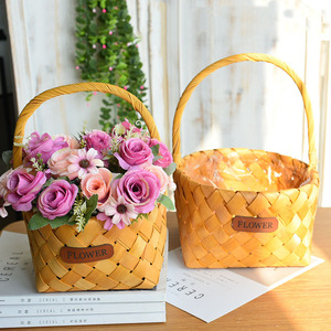 Handmade Rattan Woven <b>Basket</b> With Tassels Round Flower Pot For Home Decor - Product Image 4