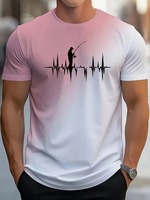T-shirt sportif dégradé pour homme, imprimé par transfert thermique, en tissu mesh, séchage rapide, anti-UV, à manches courtes
