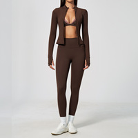 Ensembles de yoga de marque privée, color block, sensation seconde peau, séchage rapide, tenues de sport pour femmes, dos croisé, effet push-up fessier, pour la gym