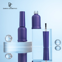Hot 9ml New Dark Purple Stock Cylindre Vide Uv Gel Vernis À Ongles Cosmétique Bouteille D'emballage En Verre Avec Capuchon De Couleur Personnalisée et Brosse