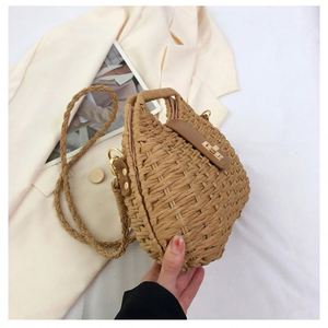 Sac à Linge Jetable de Voyage pour Femme Française en Fil de Raphia, Pochette Circulaire, Sacs du Mali, Bateau Osier Muraux, Toile Perforée - Product Image 6