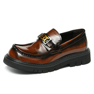 Chaussures en cuir pour hommes de qualité luxueuse, style italien, formelles, à enfiler, Oxford, fabriquées à la main, motif camouflage brodé - Product Image 1