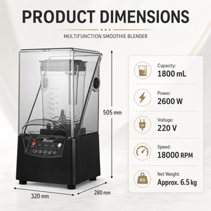 Licuadora COOKAID Insonorizada, Comercial, para Tiendas de Té de Burbujas, Totalmente Automática, Multifuncional, de Acero Inoxidable - Product Image 2