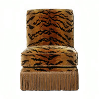 Fauteuil d'appoint en velours style Art déco vintage pour salon, mobilier d'hôtel, imprimé animal (tigre, léopard, zèbre), fauteuils pour hall d'entrée