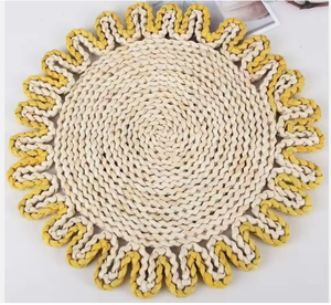 Natural Round Woven <b>Rattan</b> Bohemian Eco-Friendly Braided Customized Heat Resistant Table <b>Placemat</b> - Product Image 5