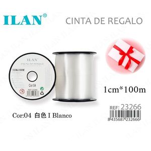 Nastro Regalo Ilan 1Cm X 100M Bianco Per Confezioni - Product Image 1