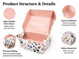 Custom Flower Pattern Folding <b>Gift</b> <b>Box</b> Recyclable Paperboard Vibrant Printing Clothing Cosmetics <b>Small</b> <b>Gifts</b> Foldable <b>Gift</b> <b>Box</b> - Product Image 4