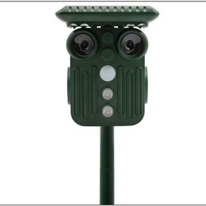 Répulsif d'animaux à ultrasons d'extérieur, alimenté par énergie solaire, détecteur de mouvement, 5 niveaux, pour chiens, chats, ratons laveurs, lapins, capteur infrarouge de jardin - Product Image 4