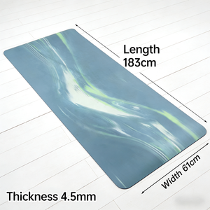 Tapete de Ejercicio Azul Verde Azulado con Superficie de PU y Base de Caucho Natural, Antideslizante, 4.5mm de Grosor para Entrenamiento en Casa y Uso en Estudio - Product Image 2